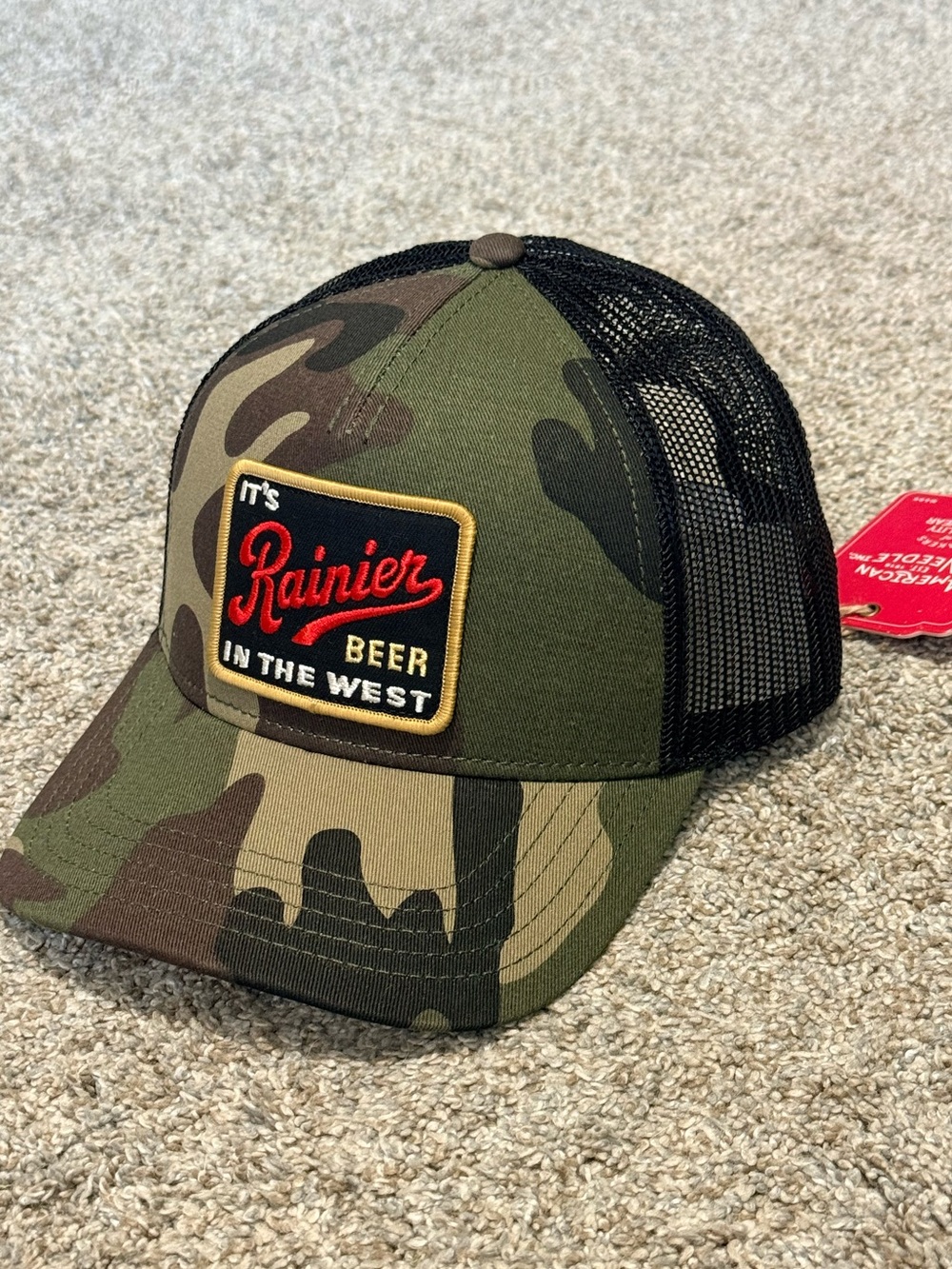 New American Needle Rainier Beer Camo Trucker Hat